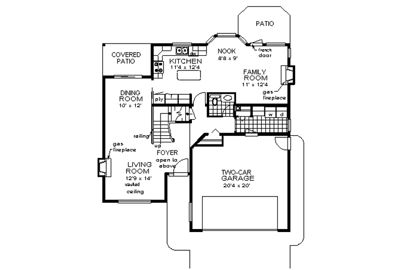 Architectural House Design - Floor Plan - Main Floor for European House Plan #18-255 - 3 bed, 2.5 bath