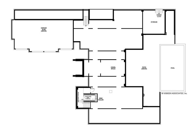 Home Plan - Floor Plan - Lower Floor for Contemporary House Plan #928-379 - 4 bed, 4.5 bath