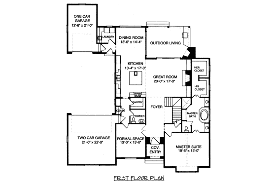 Floor Plan - Main Floor for Cottage House Plan #413-798 - 4 bed, 3.5 bath