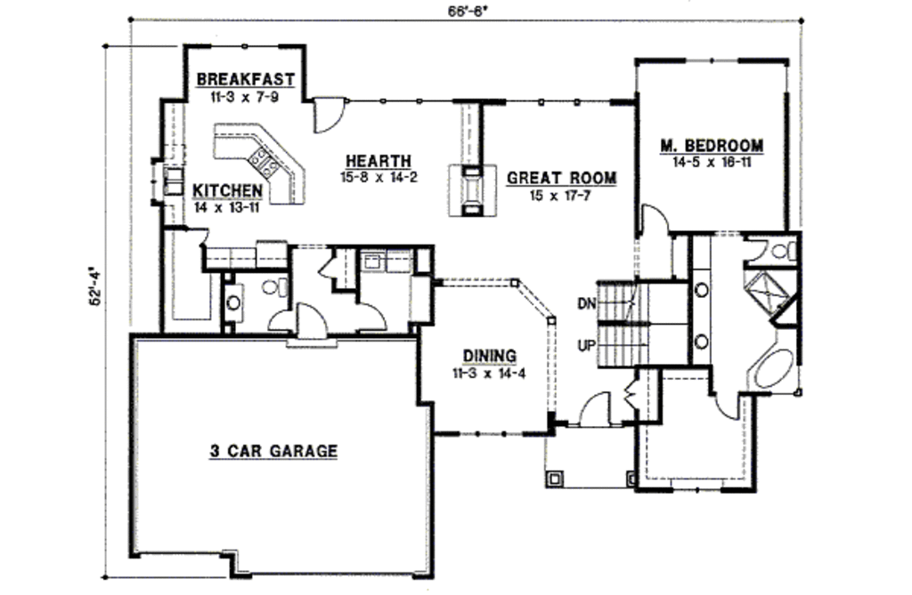 Traditional Style House Plan - 4 Beds 3 Baths 3009 Sq/Ft Plan #67-779 ...