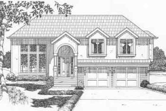 Exterior - Front Elevation for European House Plan #6-177 - 3 bed, 2 bath