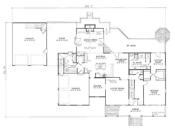 Country Floor Plan - Main Floor Plan #17-253