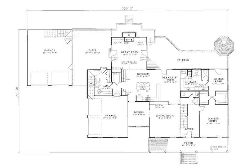 House Design - Floor Plan - Main Floor for Country House Plan #17-253 - 5 bed, 3.5 bath