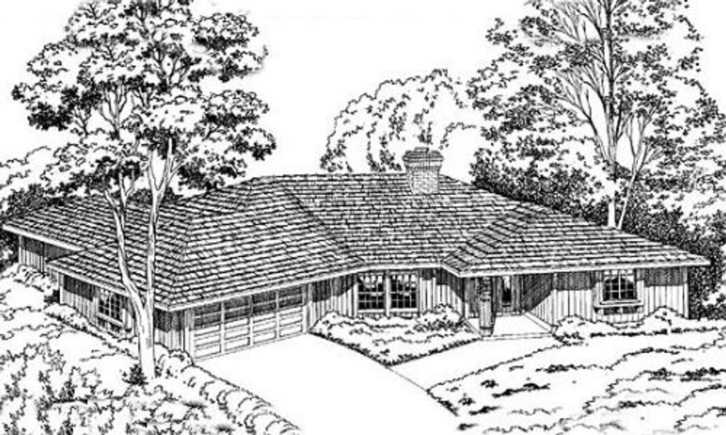 Exterior - Front Elevation 2 for Country House Plan #312-102 - 3 bed, 2.5 bath