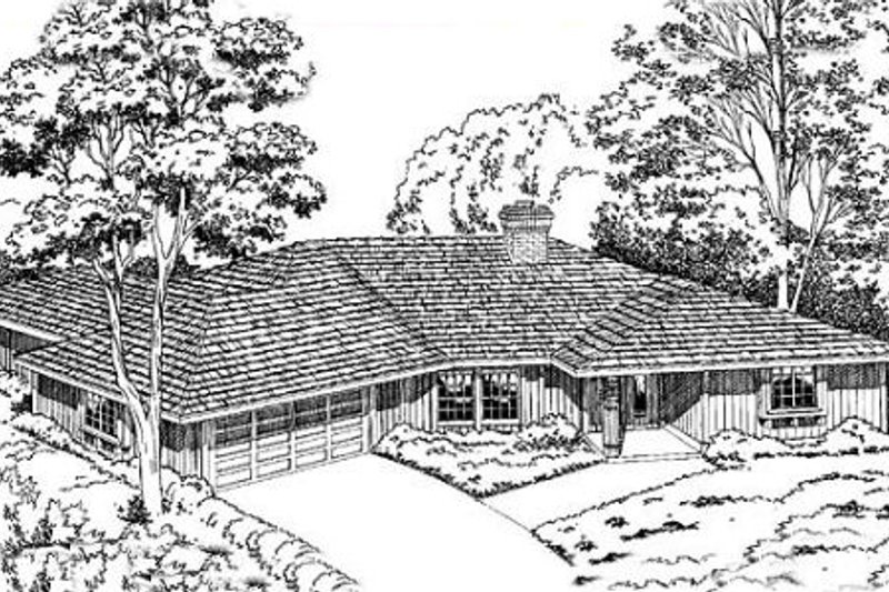 Exterior - Front Elevation 2 for Country House Plan #312-102 - 3 bed, 2.5 bath