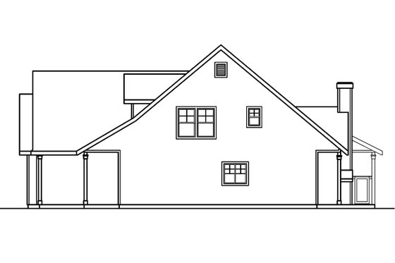 Exterior - Rear Elevation for Traditional House Plan #124-365 - 5 bed, 4.5 bath