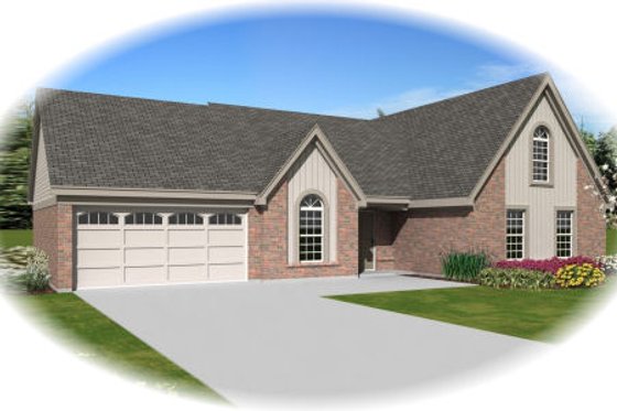 Exterior - Front Elevation for Southern House Plan #81-13902 - 3 bed, 2 bath