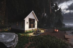 Exterior - Rear Elevation 1 for Farmhouse House Plan #1094-11, 1 bath