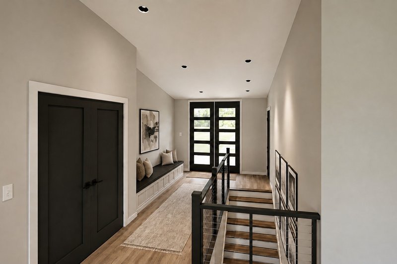 House Blueprint - Interior - Entry for Contemporary House Plan #1064-514 - 6 bed, 5 bath