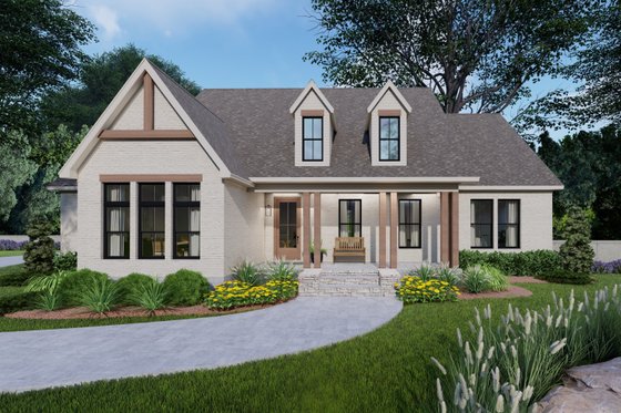 Exterior - Front Elevation 3 for Traditional House Plan #406-9671 - 3 bed, 2 bath