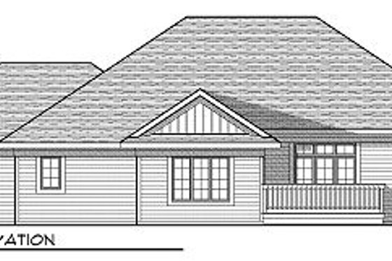 Exterior - Rear Elevation for Cottage House Plan #70-861 - 3 bed, 1.5 bath