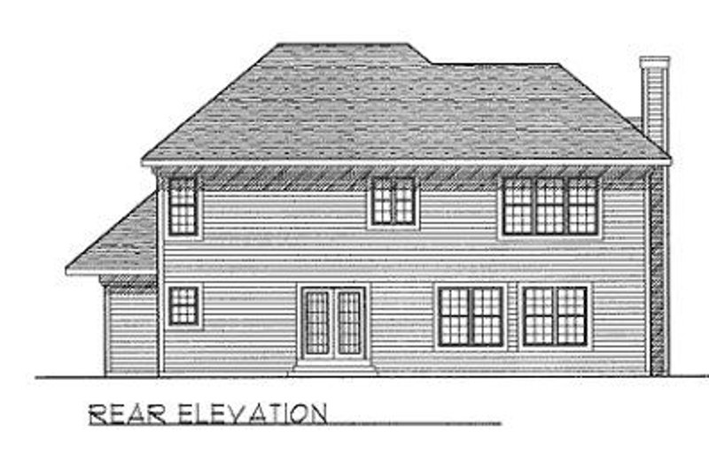 Home Plan - Exterior - Rear Elevation for Traditional House Plan #70-387 - 4 bed, 2.5 bath