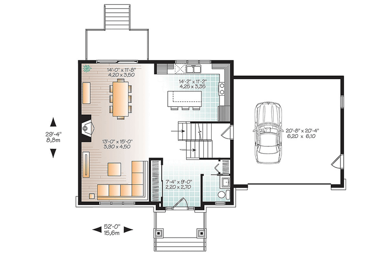 Home Plan - Floor Plan - Main Floor for Traditional House Plan #23-2626 - 3 bed, 1.5 bath