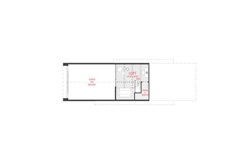 Home Plan - Floor Plan - Upper Floor for Cabin House Plan #80-227 - 1 bed, 1.5 bath