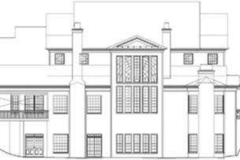 House Blueprint - Exterior - Rear Elevation for Southern House Plan #119-198 - 5 bed, 5.5 bath