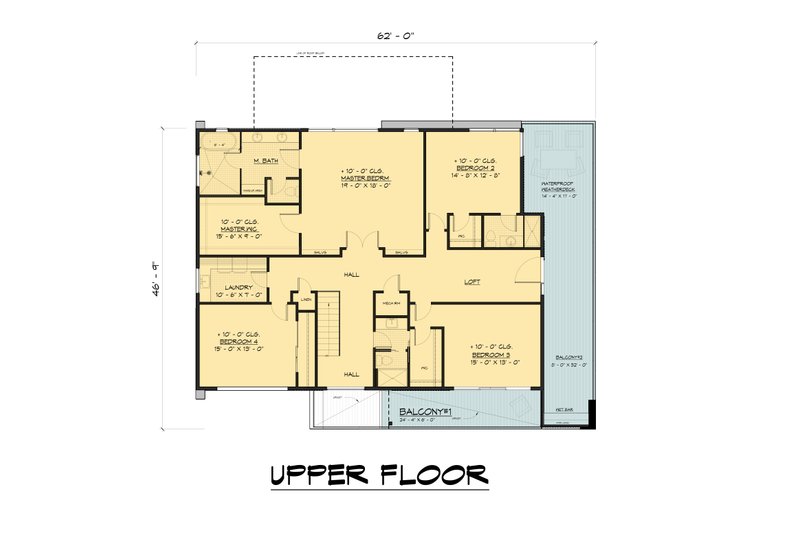 Dream House Plan - Floor Plan - Upper Floor for Modern House Plan #1066-326 - 5 bed, 4 bath
