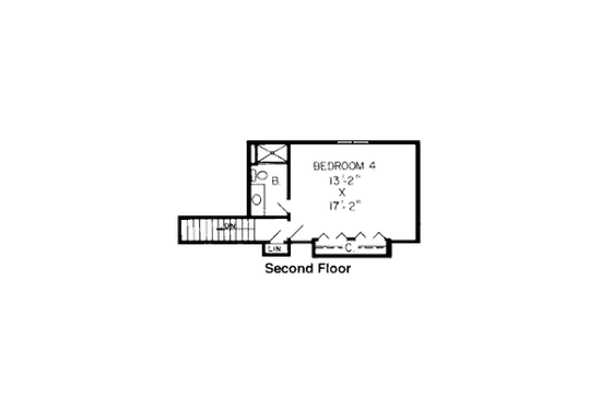Floor Plan - Upper Floor for Traditional House Plan #312-777 - 4 bed, 3.5 bath