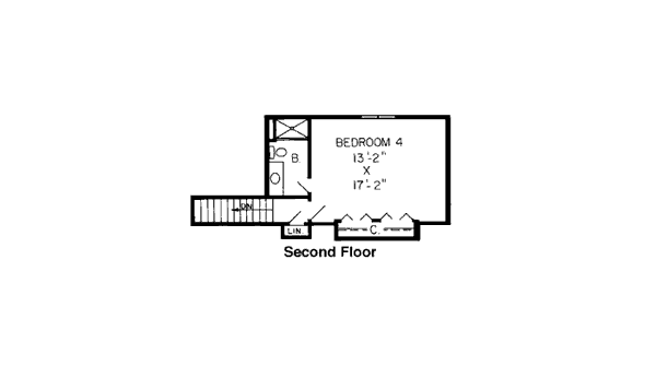 Traditional Floor Plan - Upper Floor Plan #312-777