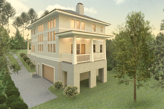 Exterior - Rear Elevation for Craftsman House Plan #926-3 - 3 bed, 2.5 bath