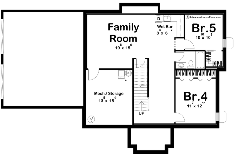 Home Plan - Floor Plan - Lower Floor for Colonial House Plan #455-793 - 3 bed, 2.5 bath