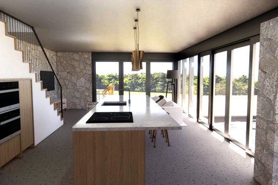 Interior - Kitchen for Modern House Plan #20-2540 - 1 bed, 1.5 bath