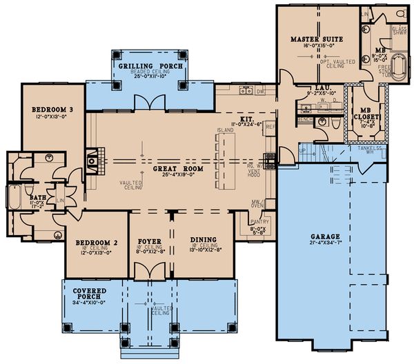 Home Plan - Farmhouse Floor Plan - Main Floor Plan #923-197