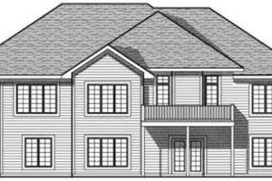 Exterior - Rear Elevation for Traditional House Plan #70-618 - 5 bed, 3.5 bath