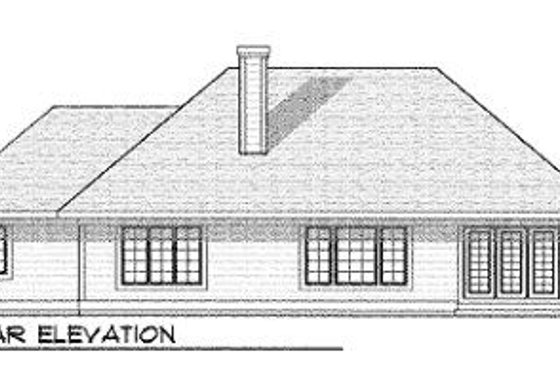 Exterior - Rear Elevation for Craftsman House Plan #70-453 - 4 bed, 3 bath