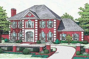 Colonial Exterior - Front Elevation Plan #310-502