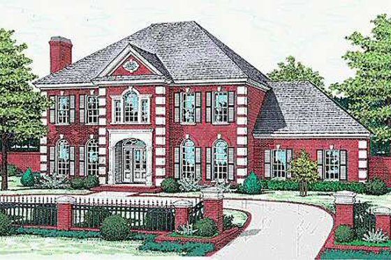 Exterior - Front Elevation for Colonial House Plan #310-502 - 5 bed, 3.5 bath