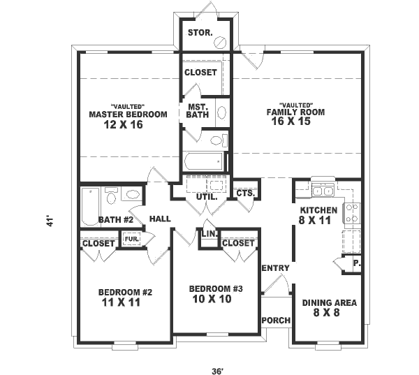Traditional Floor Plan - Main Floor Plan #81-164