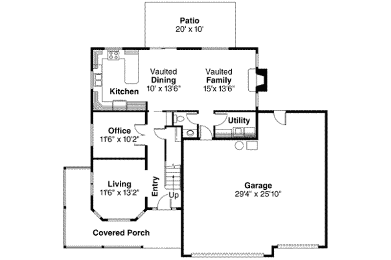 Home Plan - Floor Plan - Main Floor for Traditional House Plan #124-479 - 3 bed, 2 bath