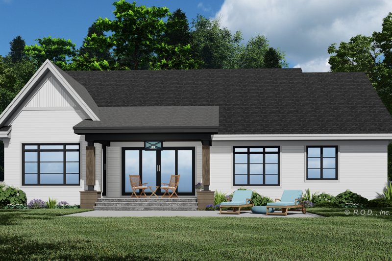 House Blueprint - Exterior - Rear Elevation 1 for Farmhouse House Plan #51-1228 - 3 bed, 2 bath