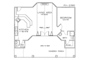 Craftsman Style House Plan - 1 Beds 2 Baths 932 Sq/Ft Plan #8-149 