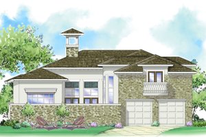 Exterior - Rear Elevation for Mediterranean House Plan #930-280 - 3 bed, 2.5 bath