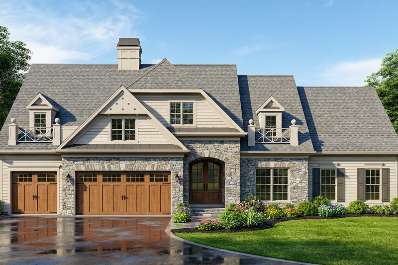 Home Plan - Exterior - Front Elevation 4 for Traditional House Plan #119-131 - 4 bed, 3 bath