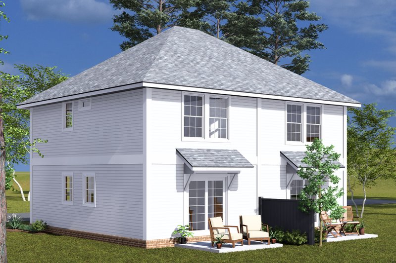 House Plan Design - Exterior - Rear Elevation for Cottage House Plan #513-2297 - 2 bed, 1 bath
