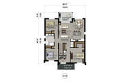 European Style House Plan - 9 Beds 3 Baths 4152 Sq/Ft Plan #25-5042 