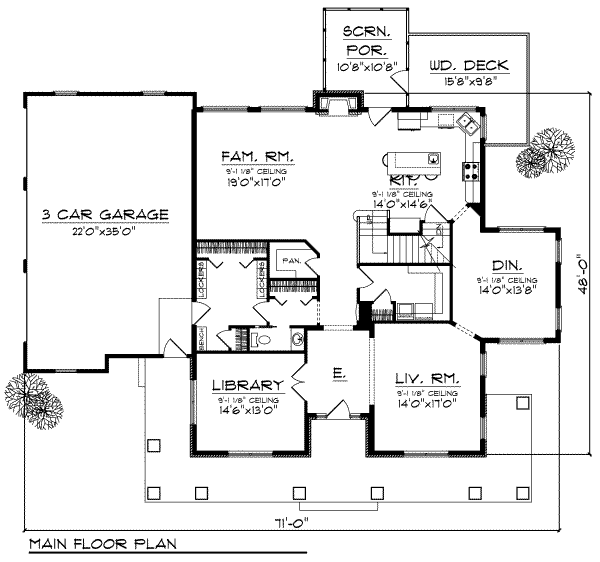 Dream House Plan - European Floor Plan - Main Floor Plan #70-696