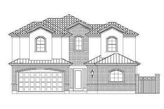 Exterior - Front Elevation for European House Plan #411-858 - 4 bed, 3.5 bath