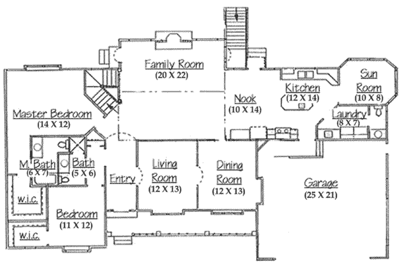 Home Plan - Floor Plan - Main Floor for Ranch House Plan #5-132 - 2 bed, 2.5 bath