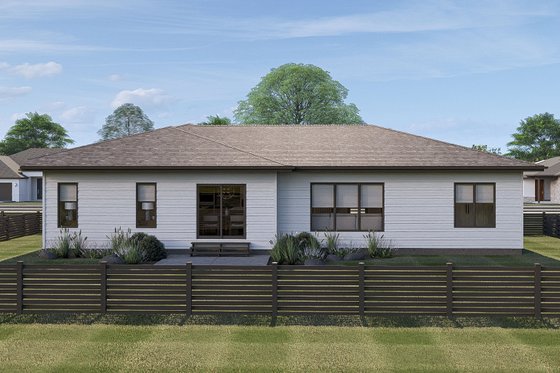 Exterior - Rear Elevation for Modern House Plan #455-302 - 3 bed, 2 bath