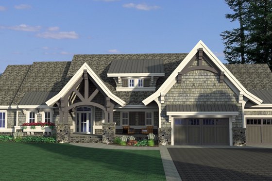 Exterior - Front Elevation for Craftsman House Plan #51-575 - 4 bed, 2.5 bath