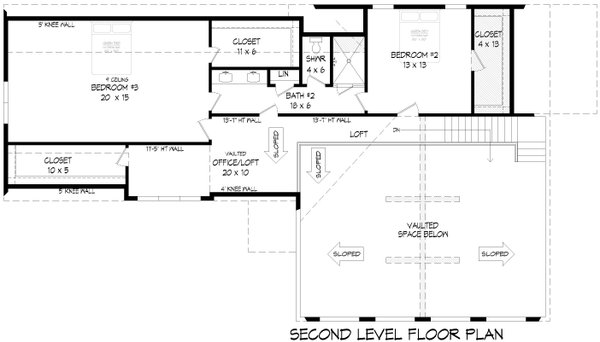 House Blueprint - Country Floor Plan - Upper Floor Plan #932-1058