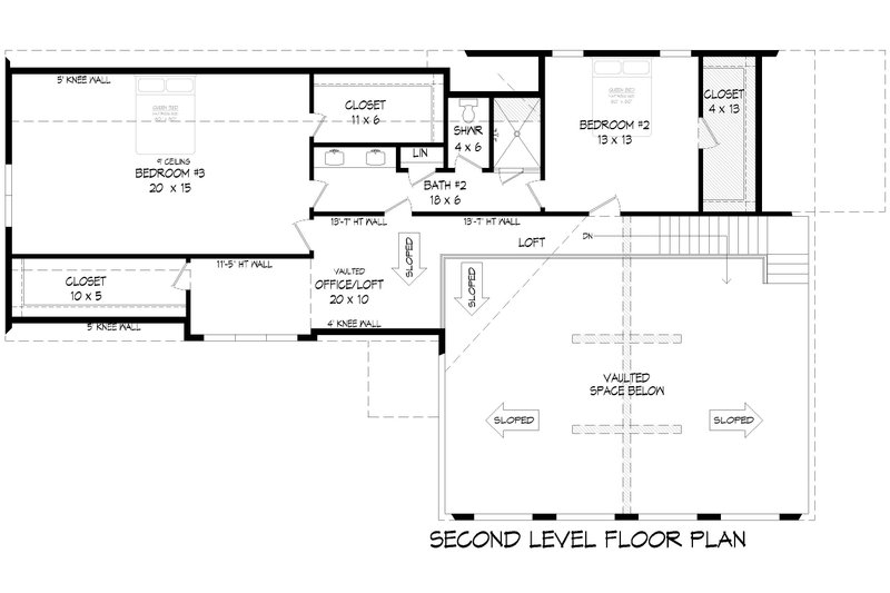 Architectural House Design - Floor Plan - Upper Floor for Country House Plan #932-1058 - 3 bed, 2.5 bath