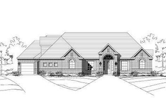 Exterior - Front Elevation for European House Plan #411-609 - 4 bed, 3 bath