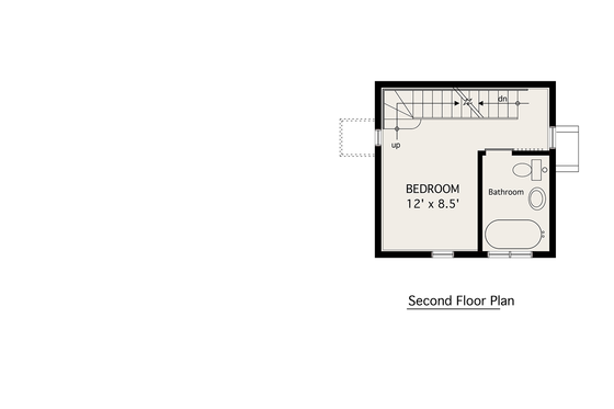 Floor Plan - Upper Floor for Modern House Plan #905-3 - 2 bed, 1 bath