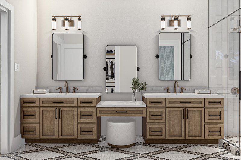 House Blueprint - Interior - Master Bathroom 1 for Modern House Plan #455-556 - 3 bed, 2 bath