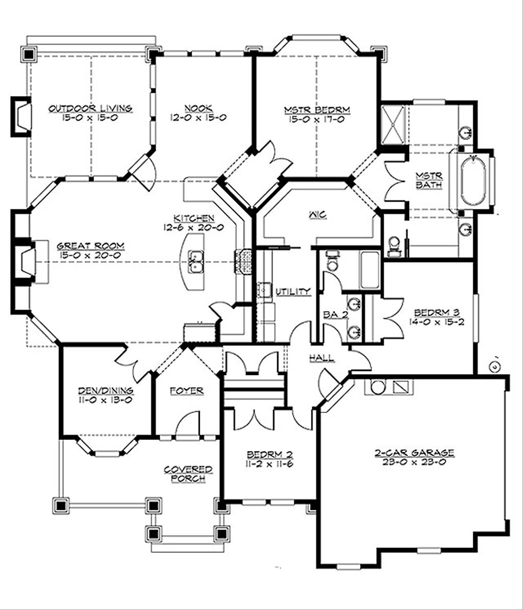 Craftsman Style House  Plan  3 Beds 2 Baths 2320 Sq Ft 