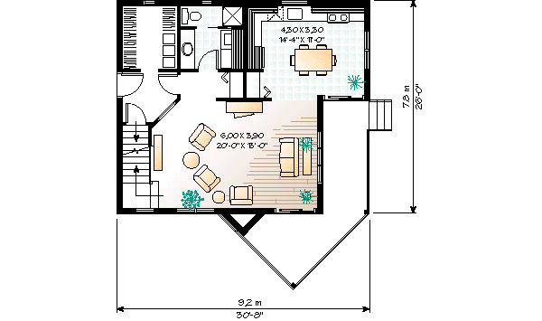 House Design - Country Floor Plan - Main Floor Plan #23-2030